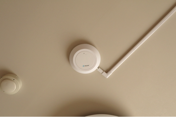 mage of Fall detection sensor installed on the ceiling for demonstration in a nursing home